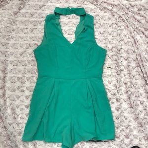 Boutique Brand Turquoise Keyhole Collar Romper